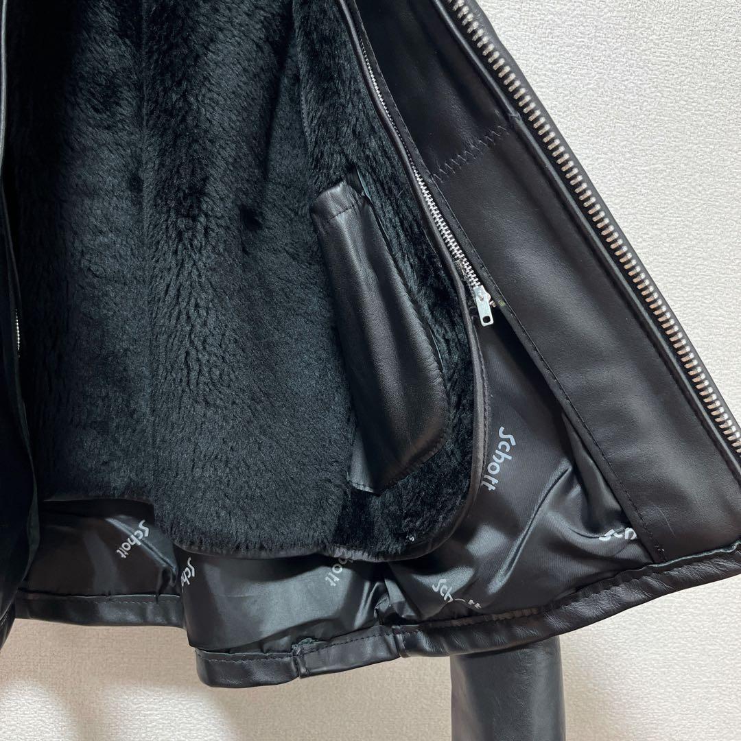 【極美品】Schott シングル レザージャケット 38 ファー ライナー付き