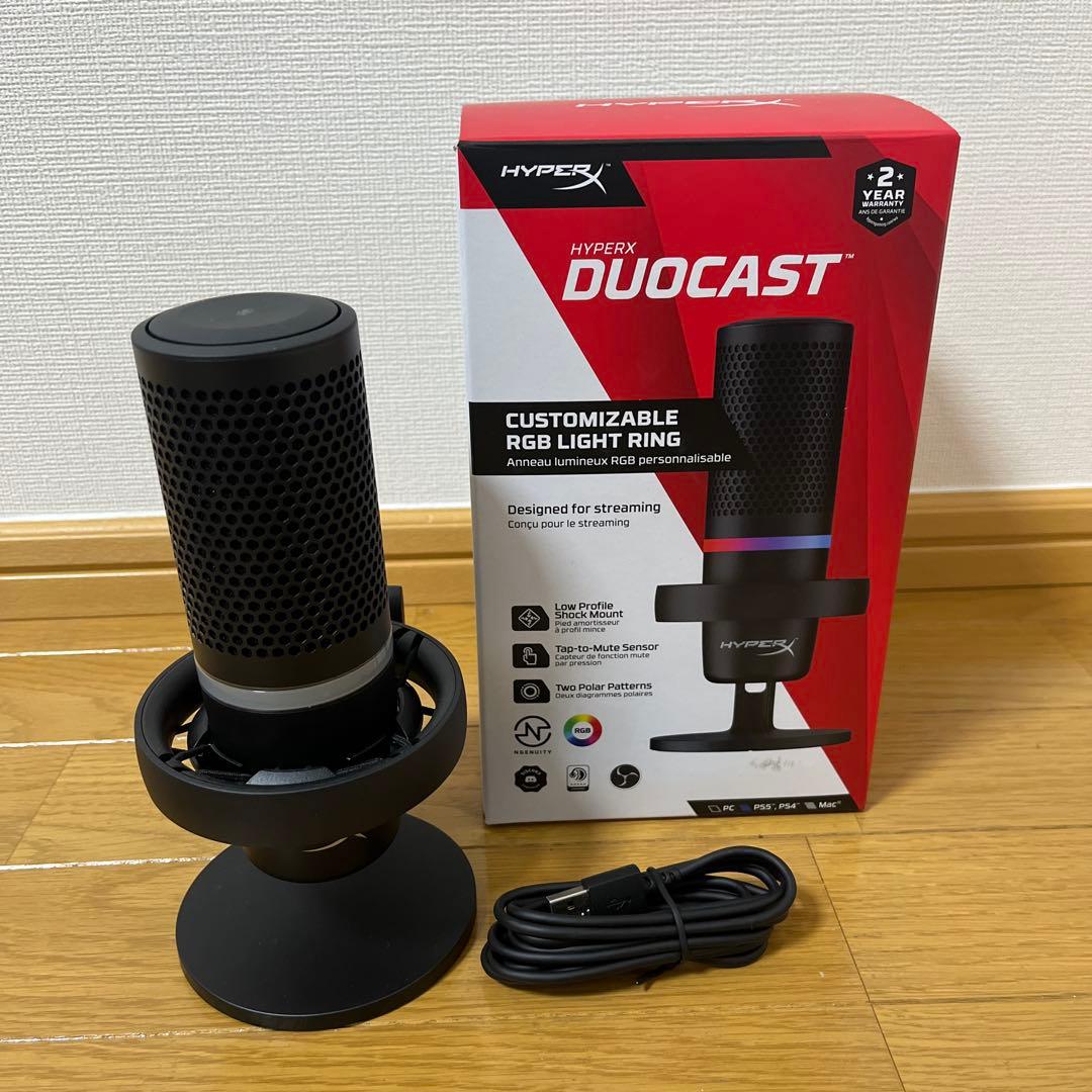HYPERX DUOCAST USBスタンドアロンマイク RGBライトリング付き