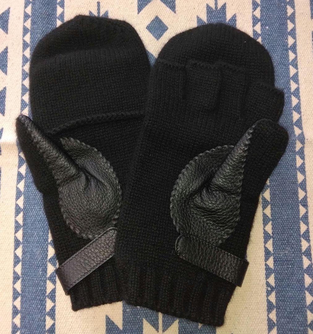 特価❗美品❗HERMES エルメス カシミヤ 手袋 グローブ ボルチモア 黒 M