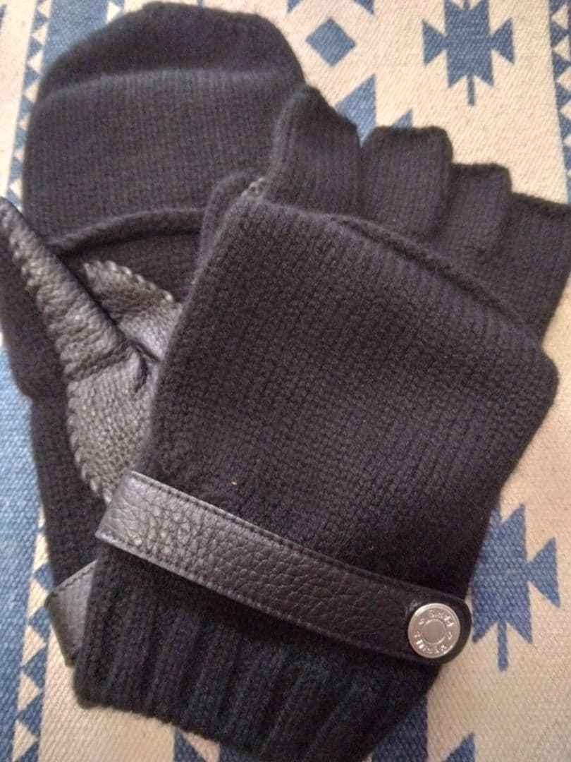 特価❗美品❗HERMES エルメス カシミヤ 手袋 グローブ ボルチモア 黒 M