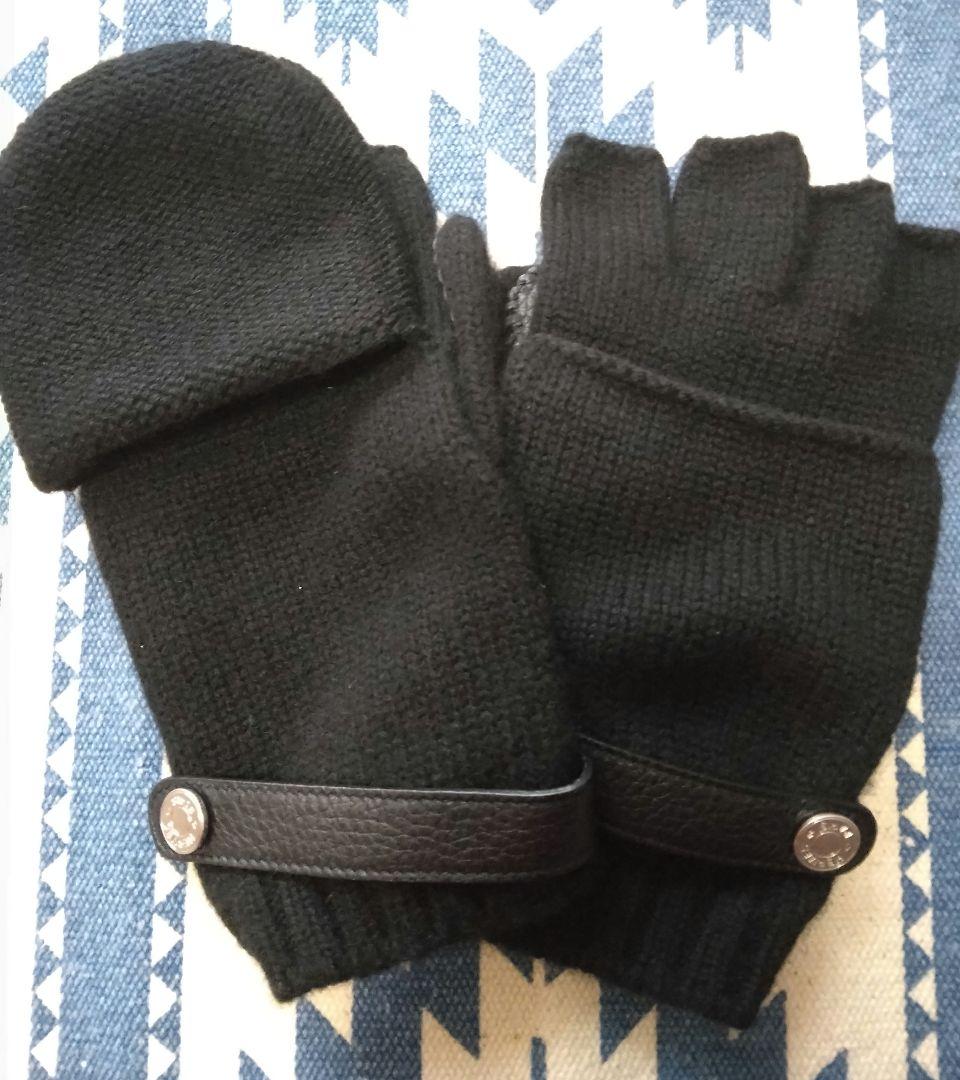 特価❗美品❗HERMES エルメス カシミヤ 手袋 グローブ ボルチモア 黒 M