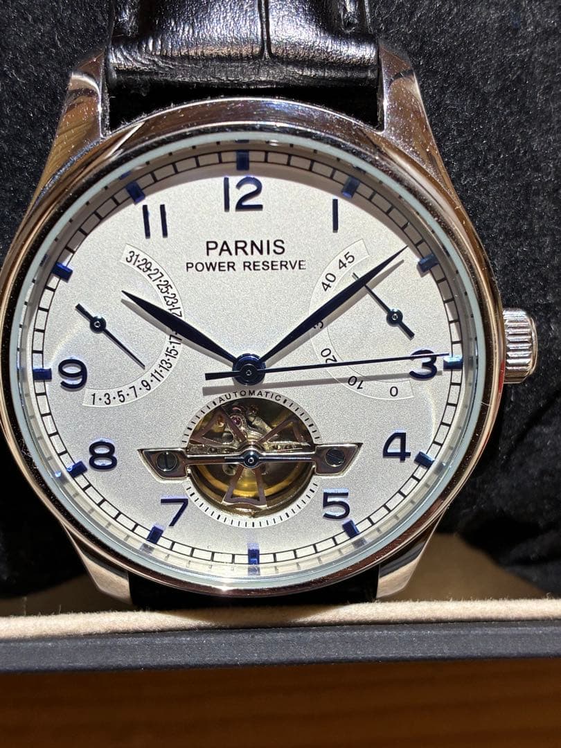 新品同様PARNIS 自動巻　パワーリザーブ　レトログラードカレンダー