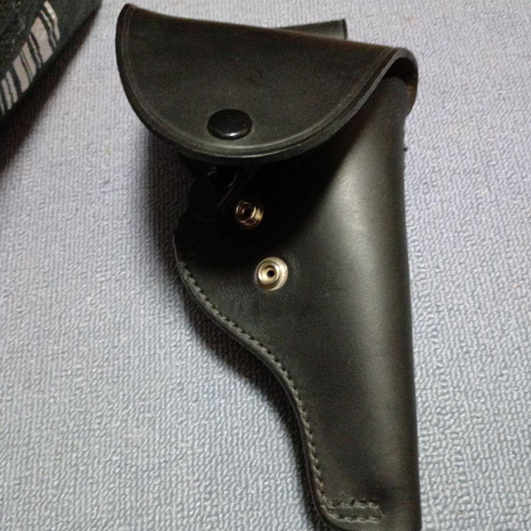 ニューナンブ黒 レザー フラップ付きホルスター　本革　黒