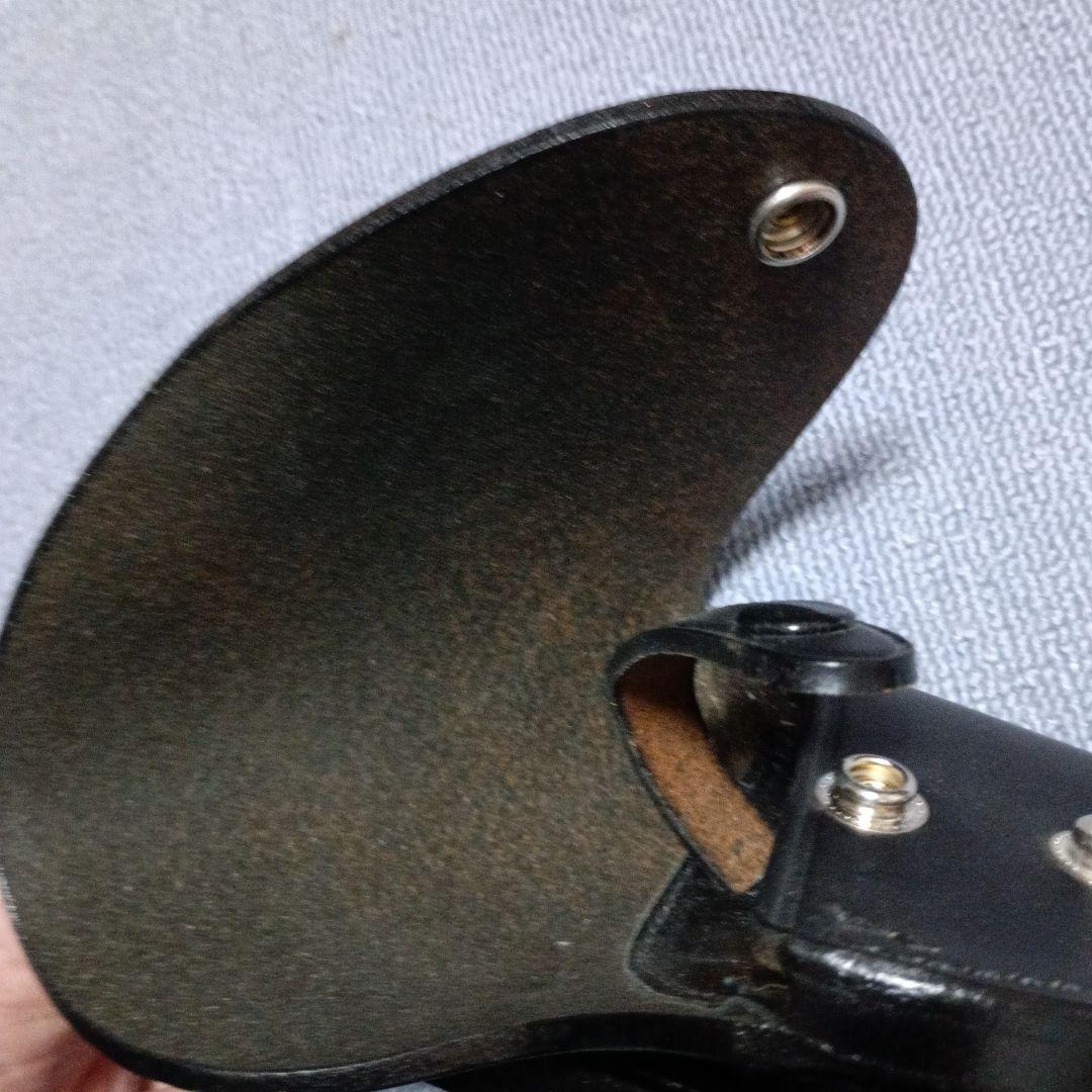 ニューナンブ黒 レザー フラップ付きホルスター　本革　黒