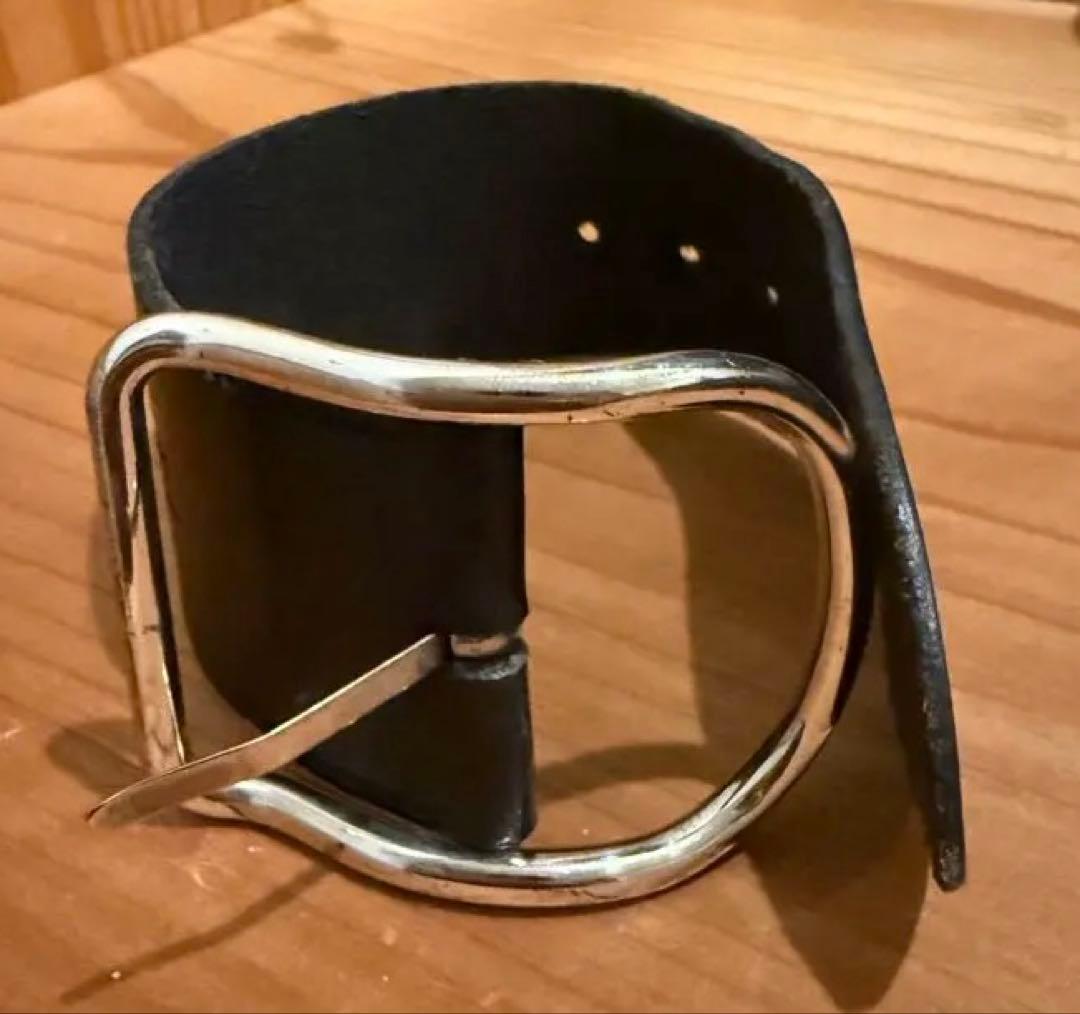 HERMES ブラックレザーブレスレット　おまけ　巾着袋