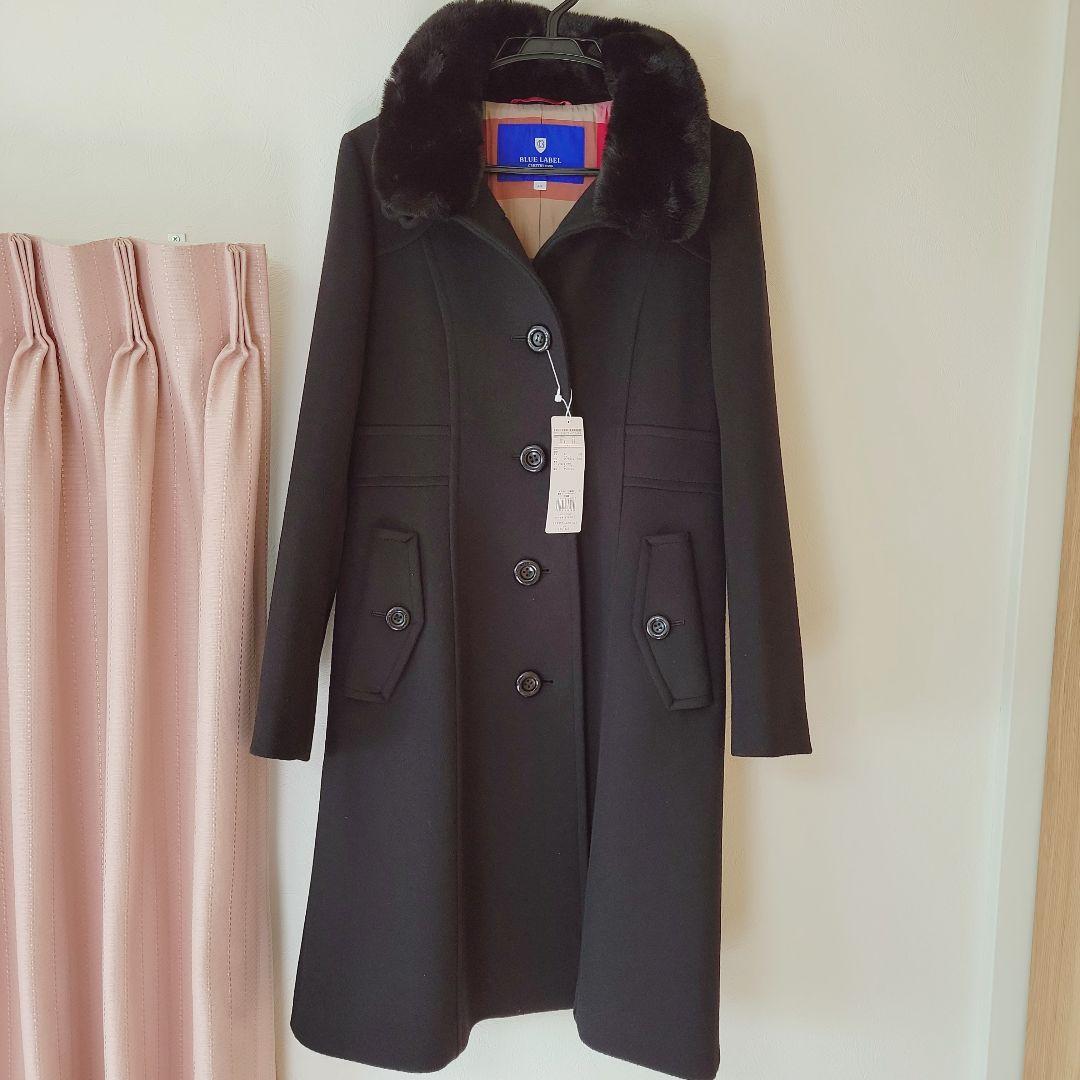 新品BURBERRY BLUE LABEL ファー付きチェスターコート 40