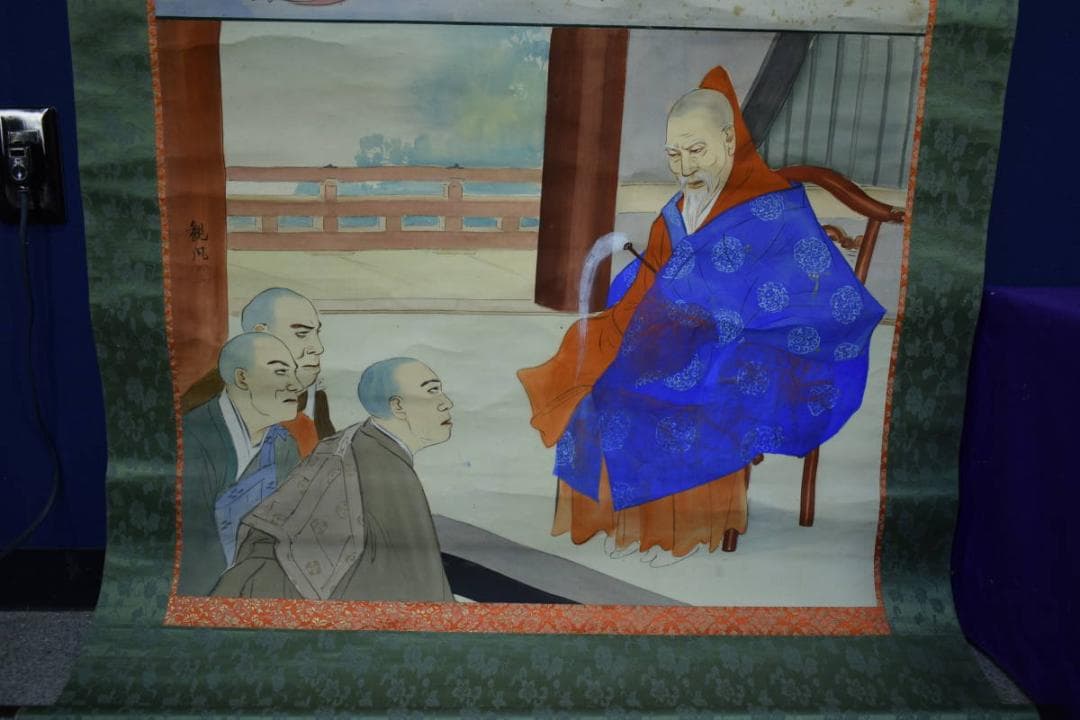 真作/観風/範宴/太子告命/慈鎮/長老/人物/大幅/布袋屋掛軸HK-108