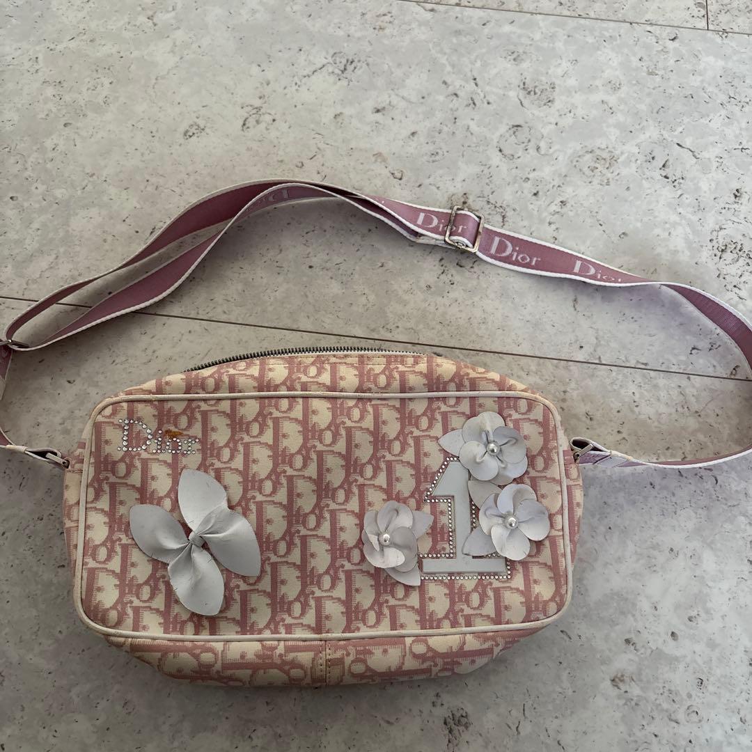 Dior フラワー装飾 ショルダーバッグ