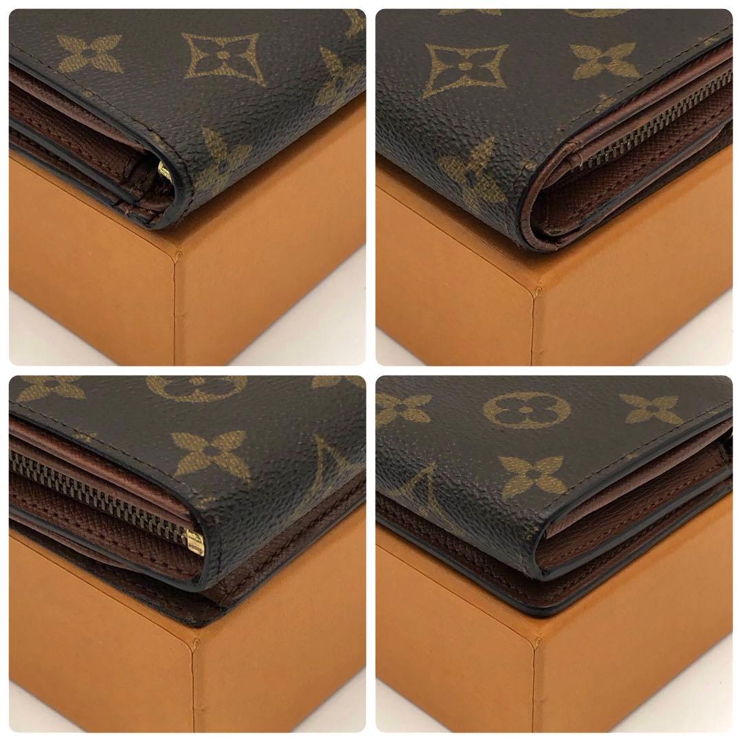 ルイヴィトン トレゾール モノグラム 二つ折り財布 ブラウン レディース