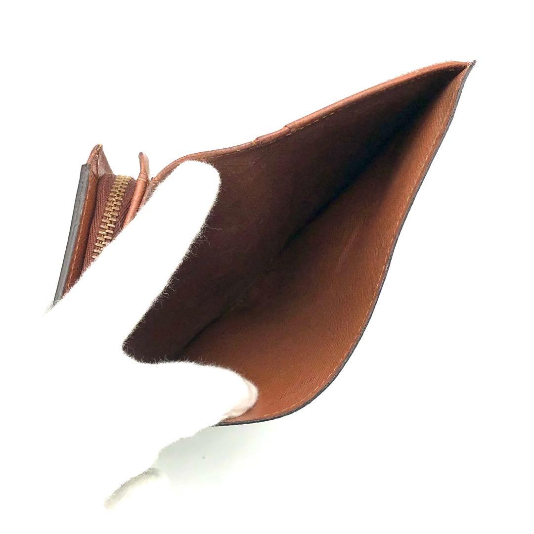 ルイヴィトン トレゾール モノグラム 二つ折り財布 ブラウン レディース