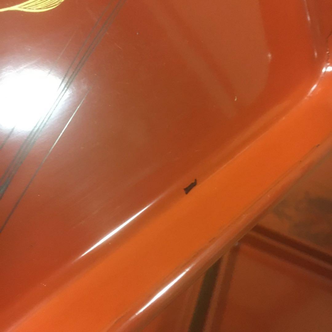 時代物　朱漆会席膳　　漆器懐石膳　5客　　　鯉図　　明治期　アンティーク　骨董