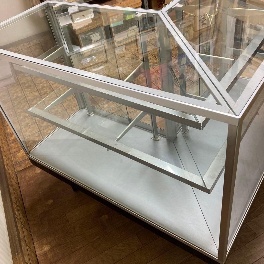 カウンターショーケース ガラスケース Ｌ字型良品 106×106×92×45cm