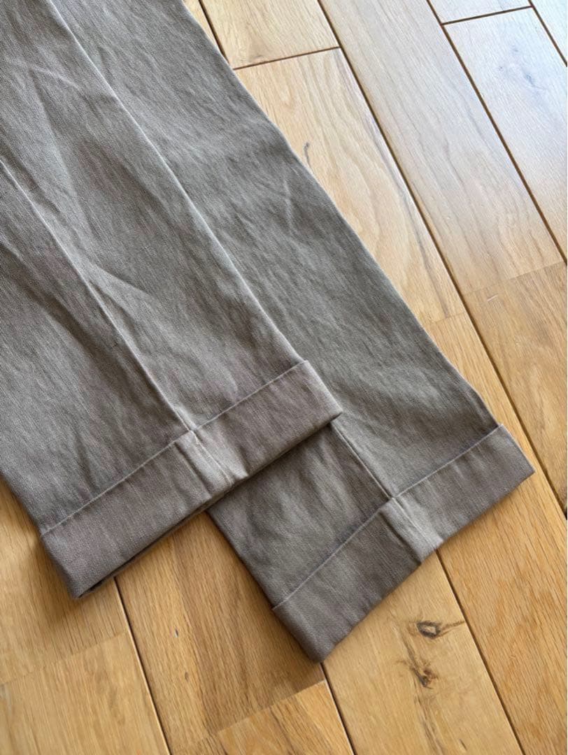 【極美品】BERWICH コットンリネンチノパンツ48 ベージュ ベルウィッチ