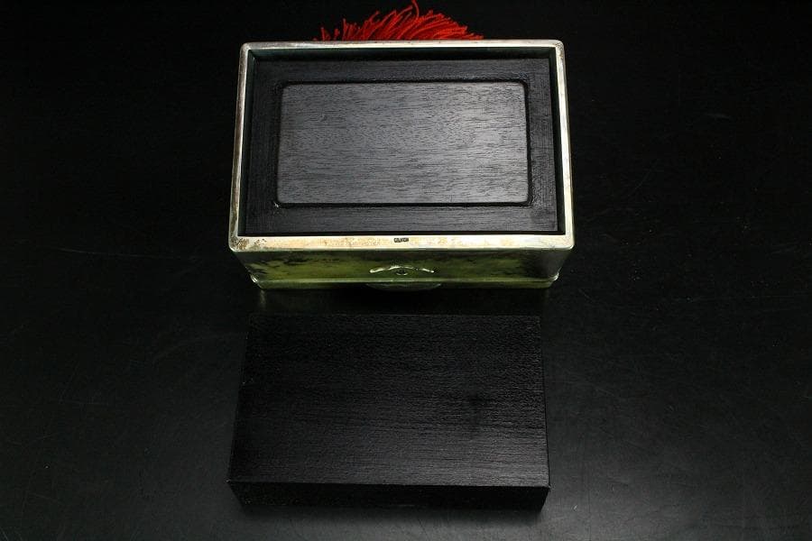 銀製 刻花紋 宝石箱 silver 鍵付 未使用(K-XA675)