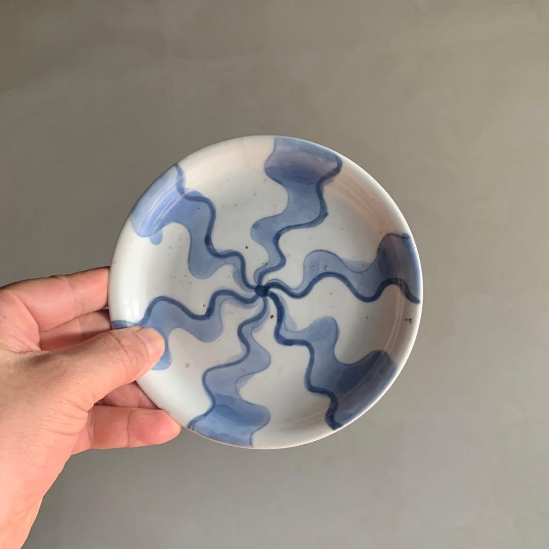 染付 捻文 皿 古美術 古道具 アンティーク 江戸時代 古伊万里