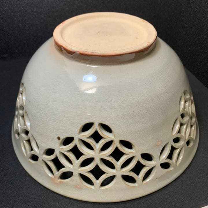 萩焼深川本窯　12代　田原陶兵衛　七宝透鉢　鉢　菓子鉢