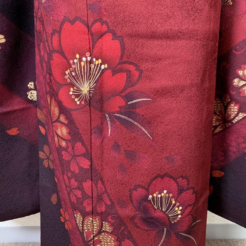 601z11,412y1,510u7,小物類〇モダン 振袖 やや身幅広め〇美品