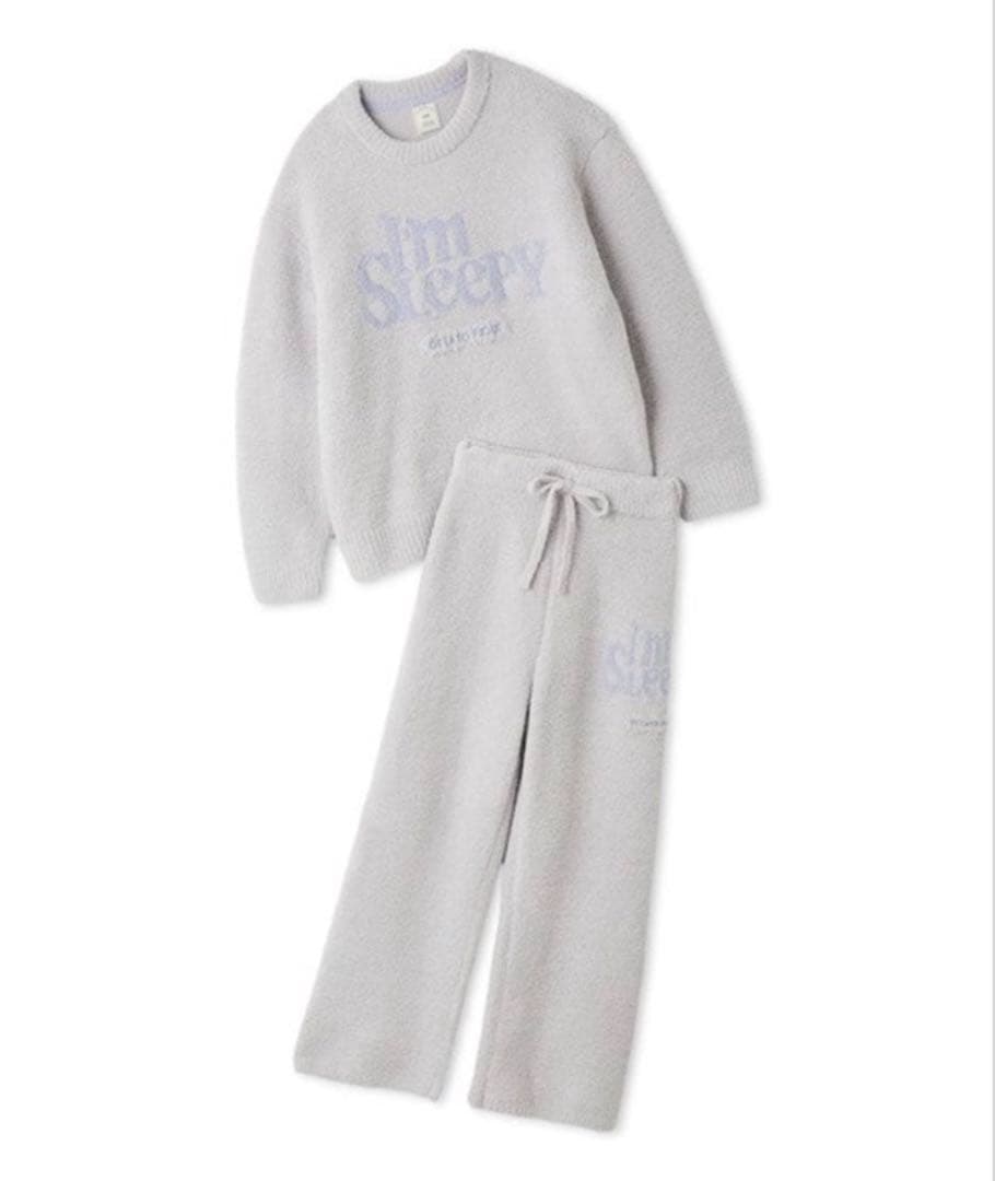 パウダースリーピーロゴジャガードプルオーバー＆ロングパンツセット グレー