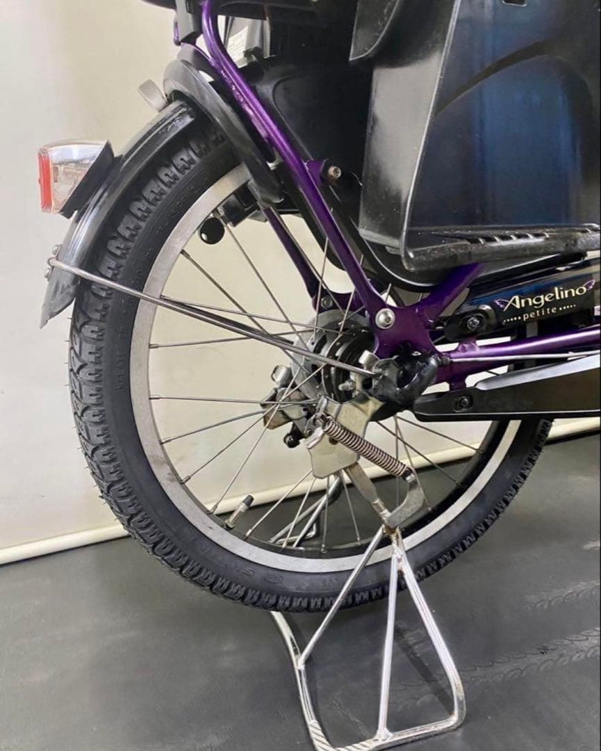 1年保証 送料無料　ブリヂストン　20インチ　子供乗せ　紫色　電動アシスト自転車