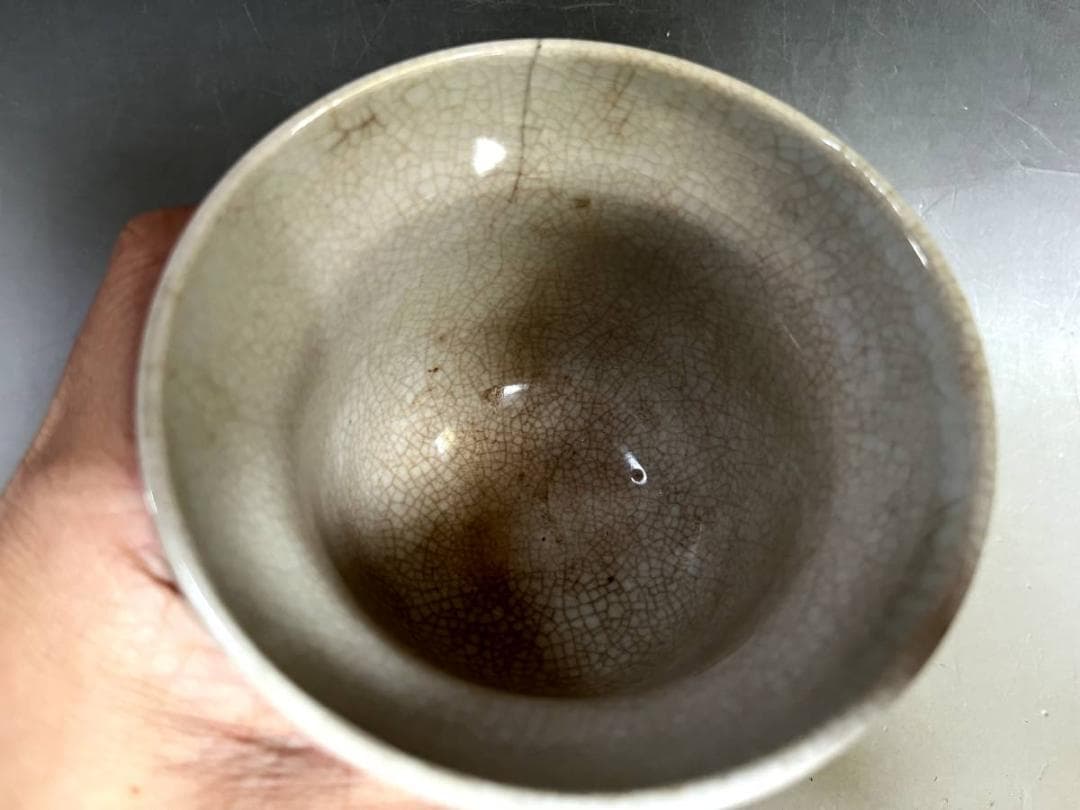 茶碗■永楽善五郎 筒茶碗 白 貫入茶碗 古京焼 お茶道具 古美術 時代物 骨董■