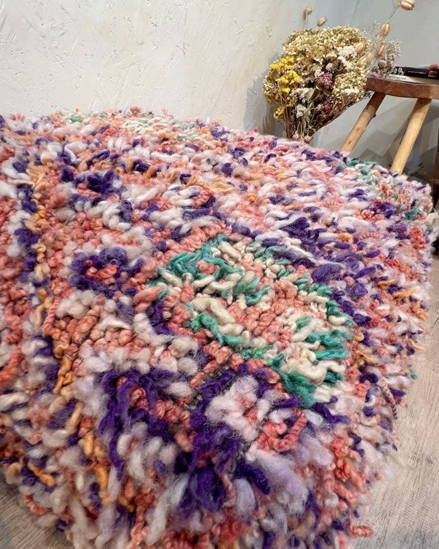 モロッコラグ リメイク プフ60×60×20