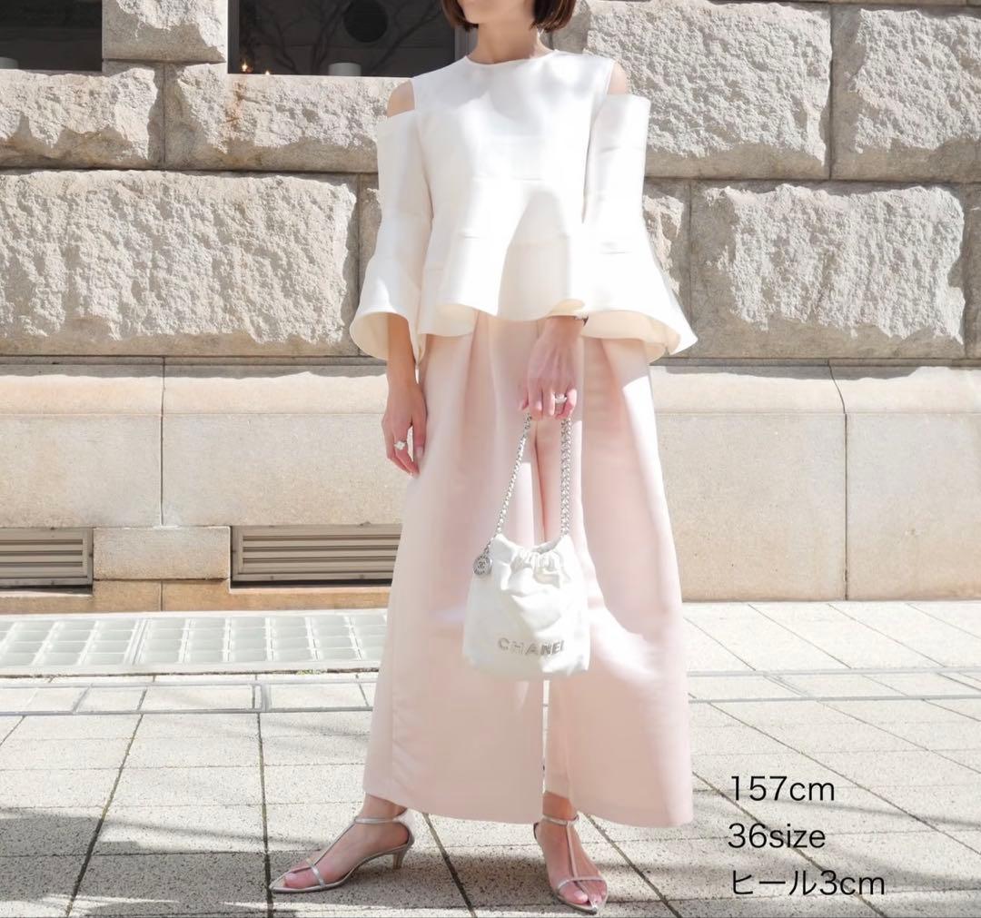 Heve へイヴ サテンフレアガウチョPT ピーチ 36サイズ