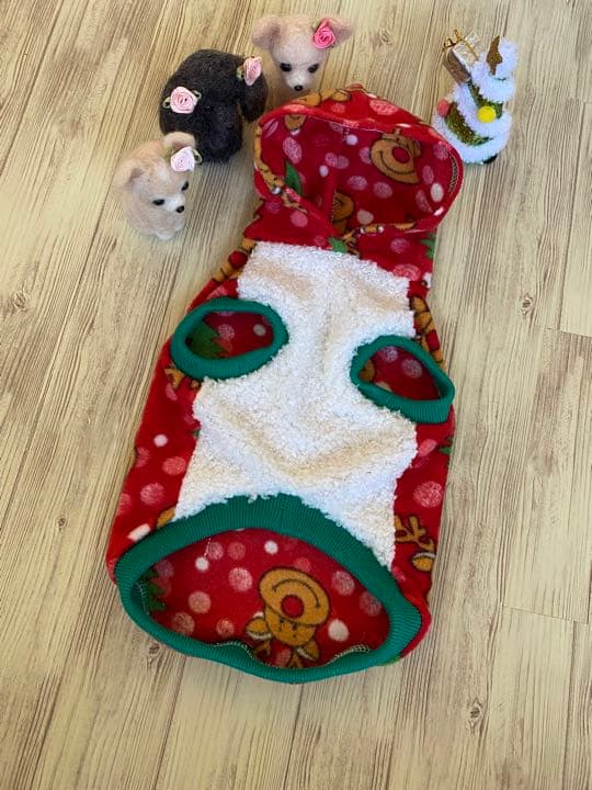 犬服  タンクトップパーカー(Ｓ)  ꒡̈⃝Lily꒡̈⃝ハンドメイド Xmasもふもふ