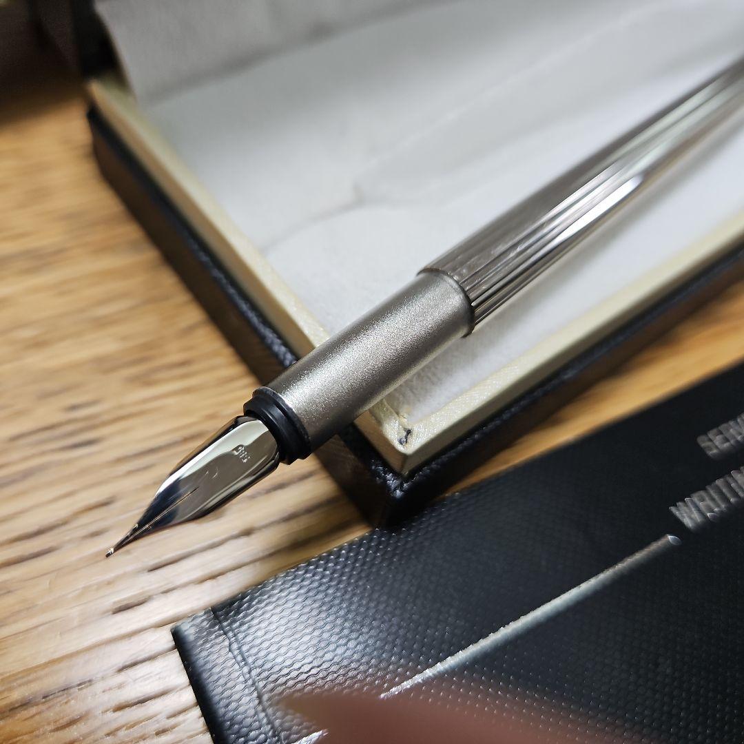 MONTBLANC モンブラン 万年筆 ノブレス プラチナ ストライプCBつき