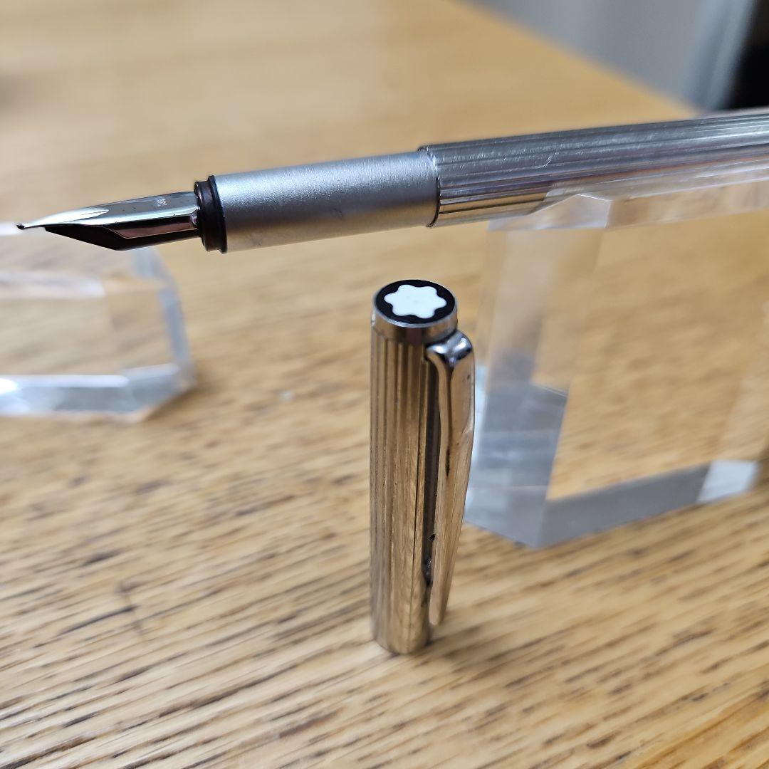 MONTBLANC モンブラン 万年筆 ノブレス プラチナ ストライプCBつき