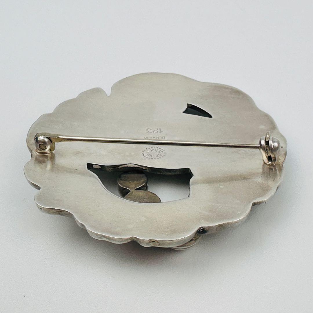 美品　ジョージジェンセン シルバー925 鳥と葉のブローチ　コサージュ　ロゴ