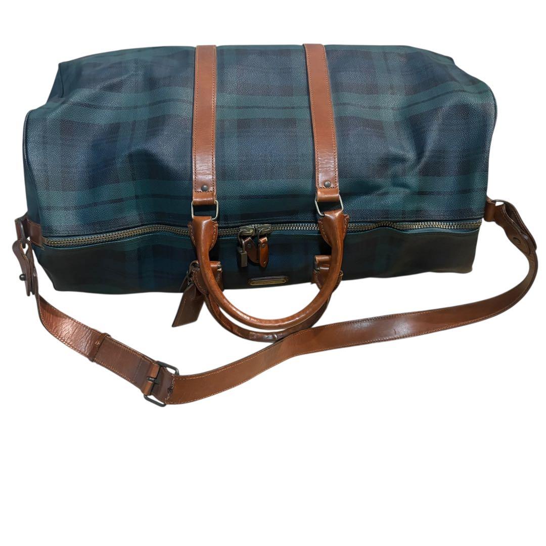 美品 ポロラルフローレン ボストンバッグ 2way チェック PVC 大容量