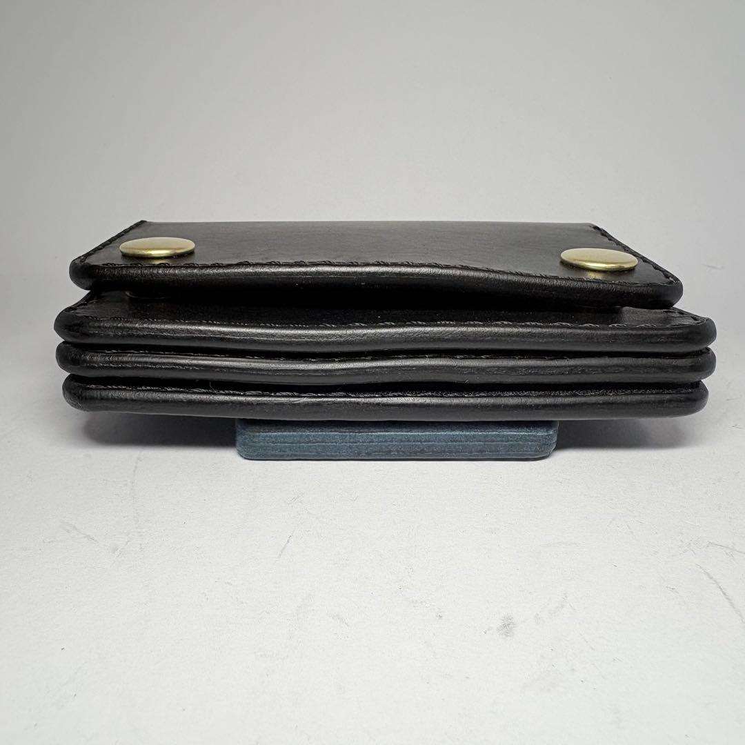 【本革】トラッカーウォレット　ショート　姫路レザー　ブラック　二つ折り財布