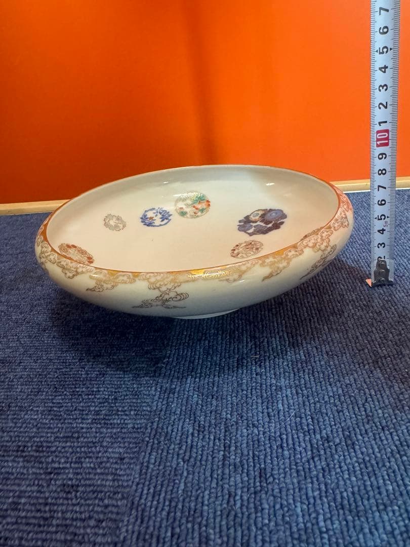 2060 深川製磁　染錦　花丸紋　鉢　金彩