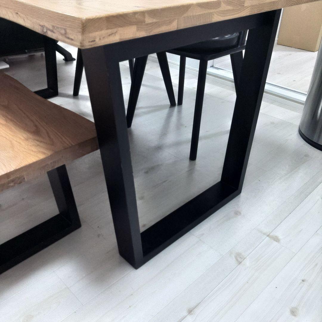 天板4cm 幅160cm ダイニングテーブル 天然木 木目 一枚板風　uk