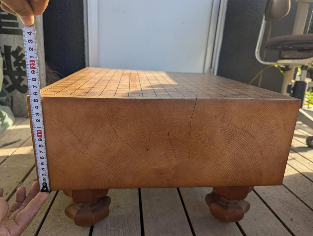 碁盤（へそあり）　脚付き　中古　碁石セット