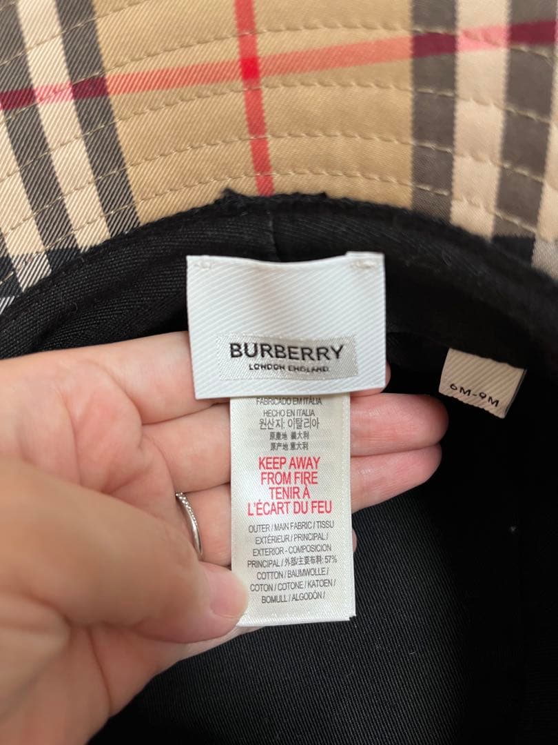 BURBERRY チェック柄 バケットハット 6-9M