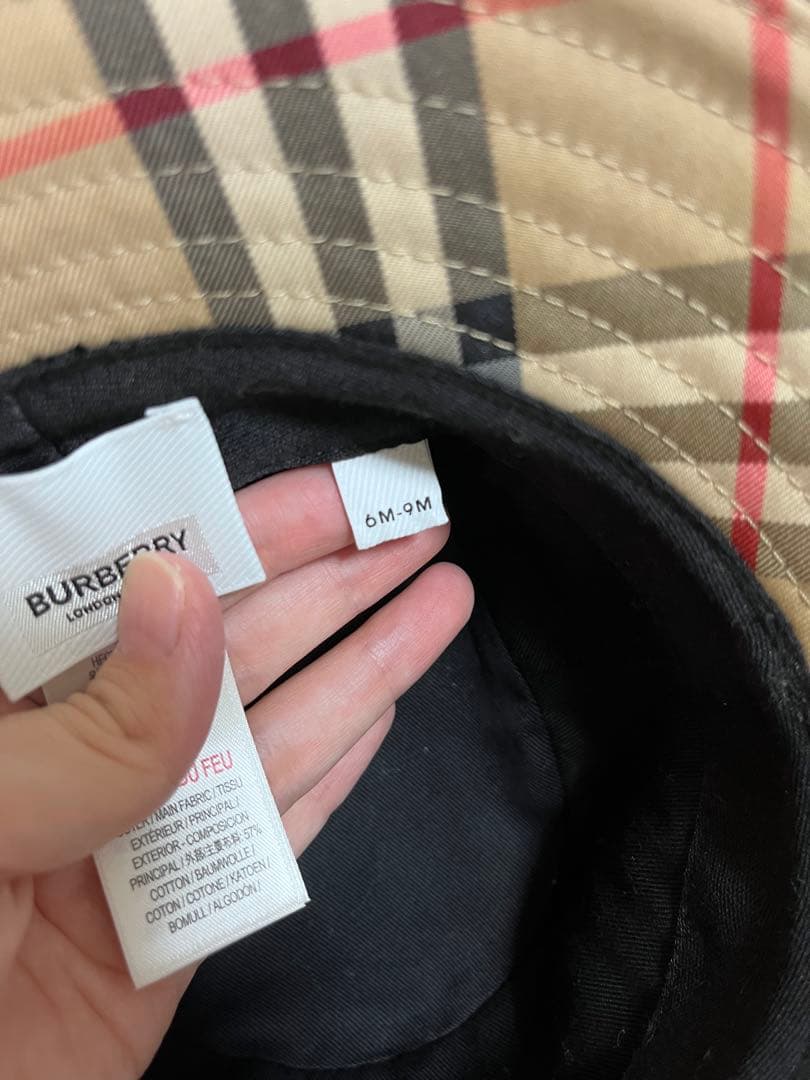 BURBERRY チェック柄 バケットハット 6-9M