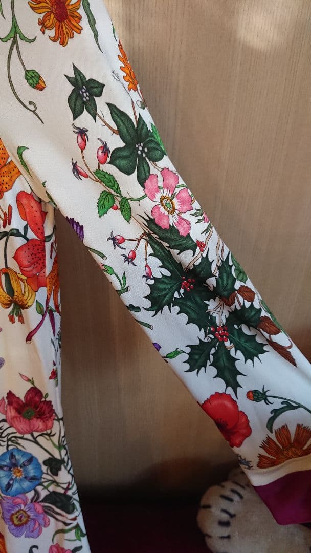 【タグ付き未使用】GUCCI グッチ 花柄レーヨンワンピース フローラ 総柄