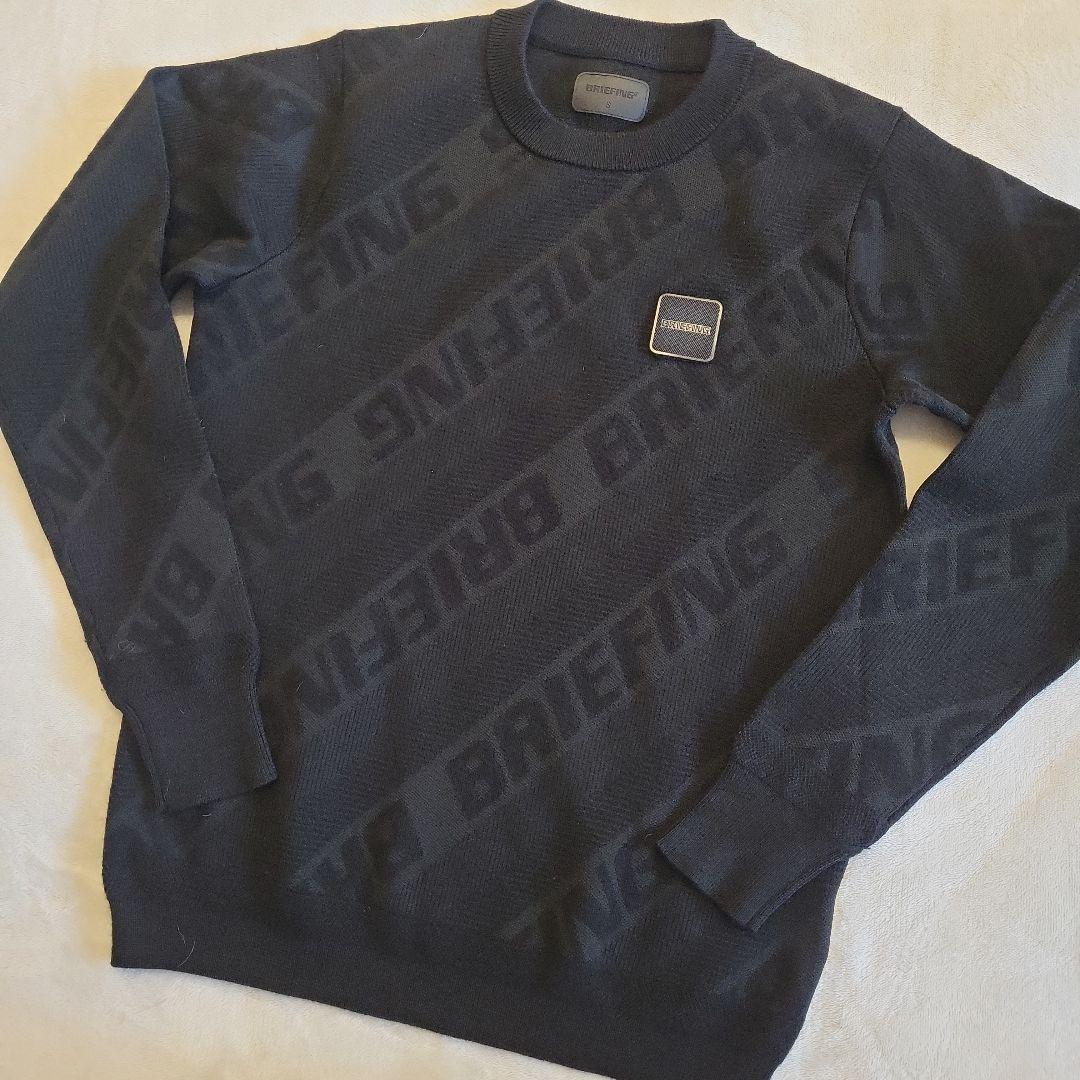 冬ゴルフオススメ‼️あったかウール❤BRIEFING ブラックお洒落総柄ニット☆