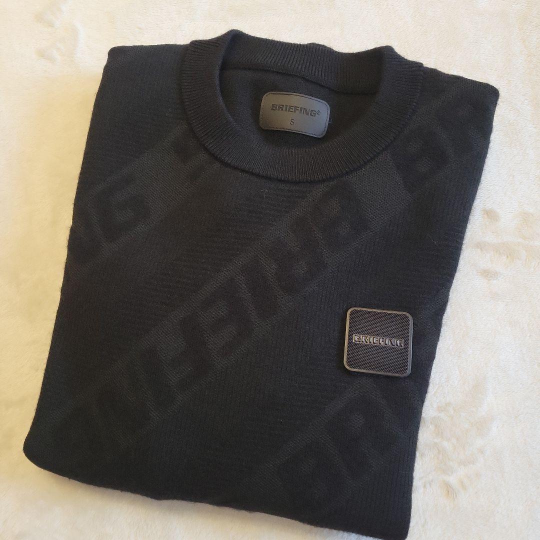冬ゴルフオススメ‼️あったかウール❤BRIEFING ブラックお洒落総柄ニット☆