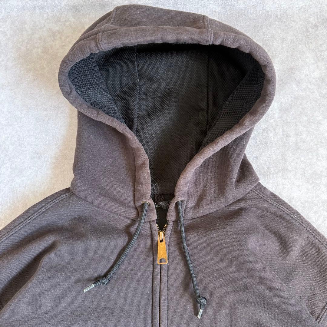 カーハート ジップアップパーカー ダークブラウン サンフェード L