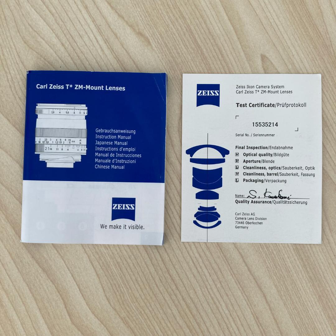 n*n様 Carl Zeiss Biogon T* 35mm F2 ZM シルバ