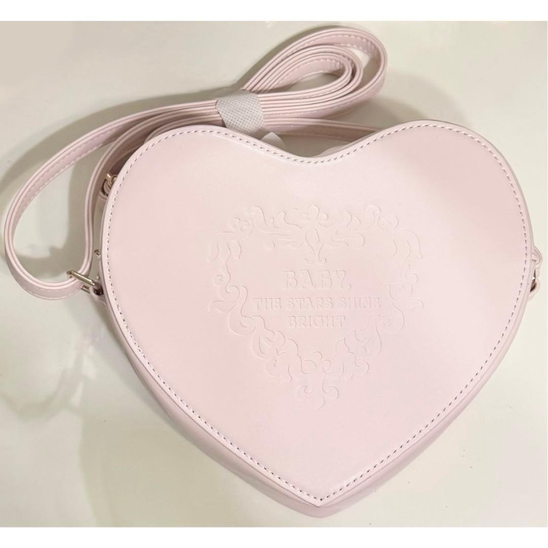 BABY 型押しハートポシェット　ピンク