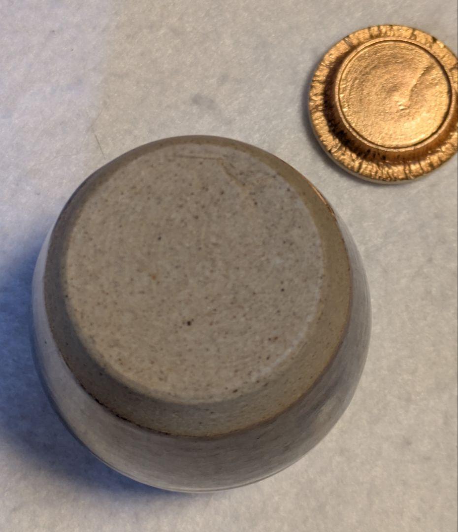 茶入 膳所焼 陽炎園 淡海 せせ 伊予すだれ金襴仕覆付き 共箱