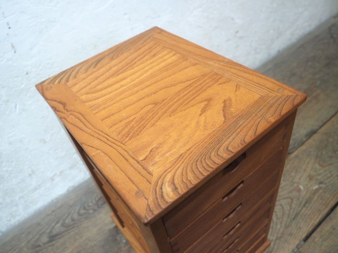 1246　②ケヤキの小引き出し　収納棚　書類ケース　展示台　ラック　インテリア