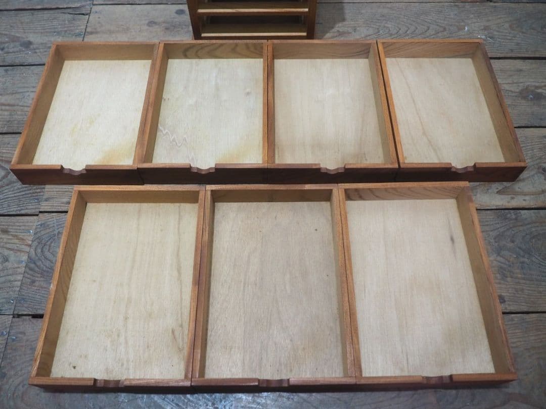 1246　②ケヤキの小引き出し　収納棚　書類ケース　展示台　ラック　インテリア