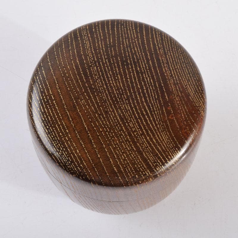 茶道具　山中塗　福田芳朗作　欅神代塗　中棗　共布共箱　V　8648