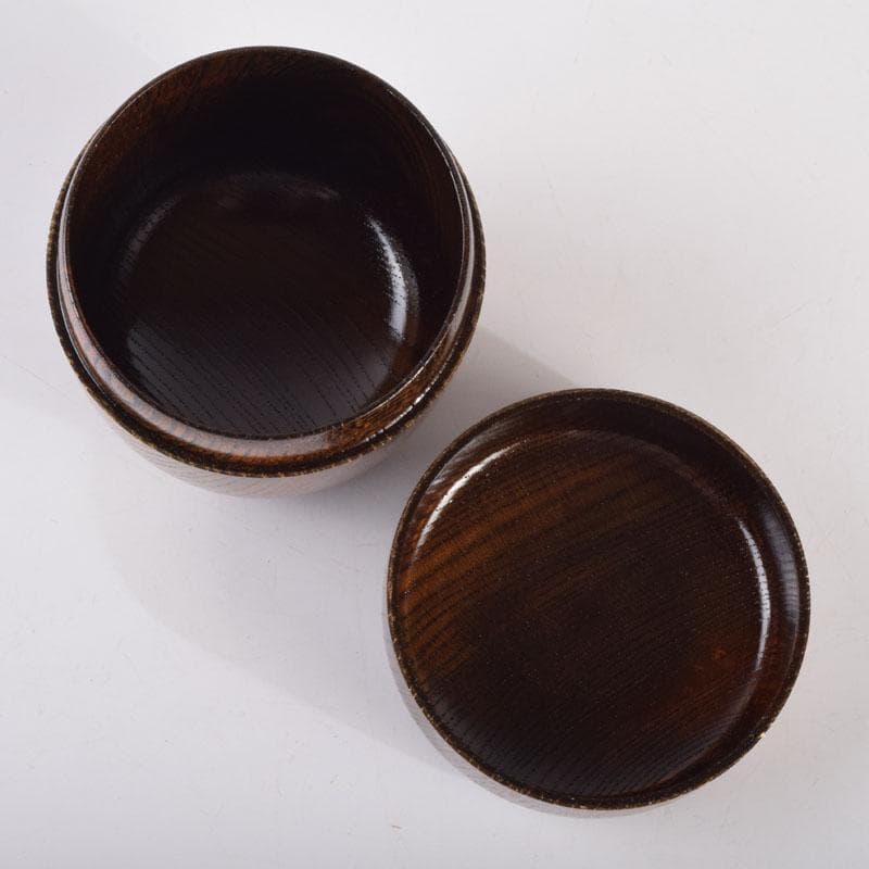 茶道具　山中塗　福田芳朗作　欅神代塗　中棗　共布共箱　V　8648