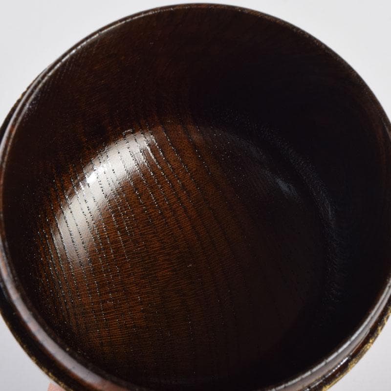 茶道具　山中塗　福田芳朗作　欅神代塗　中棗　共布共箱　V　8648