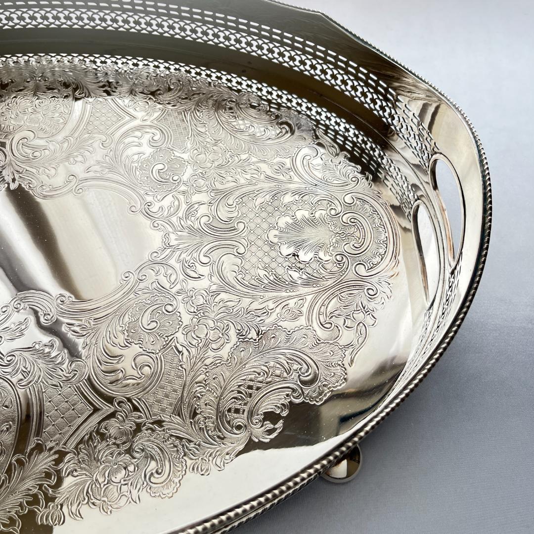 【Mappin&Webb】 マッピンアンドウェッブ ギャラリートレー 45cm